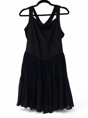 NWT Torrid 2x Plus Size Black Athletic Dress with Tiered Mesh Skirt and Shorts